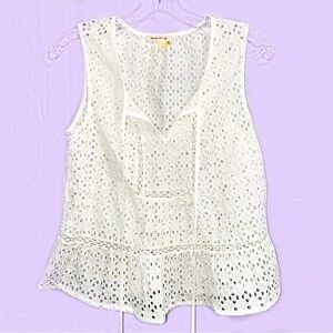 White Eyelet Crop Top by Meadow Rue